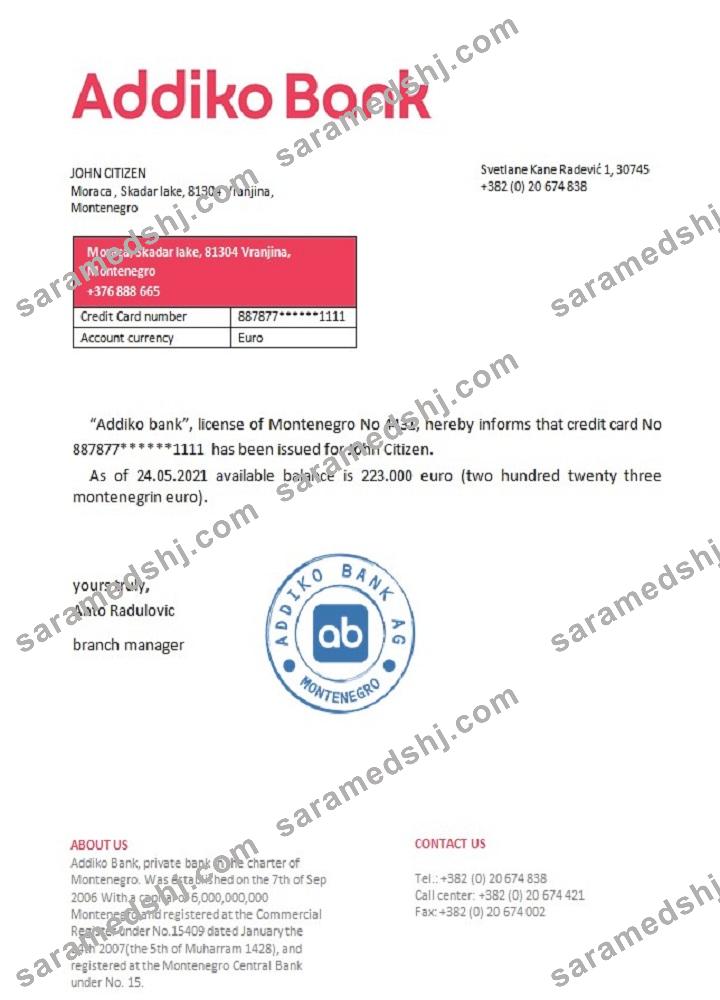 Montenegro_Addiko bank_reference
